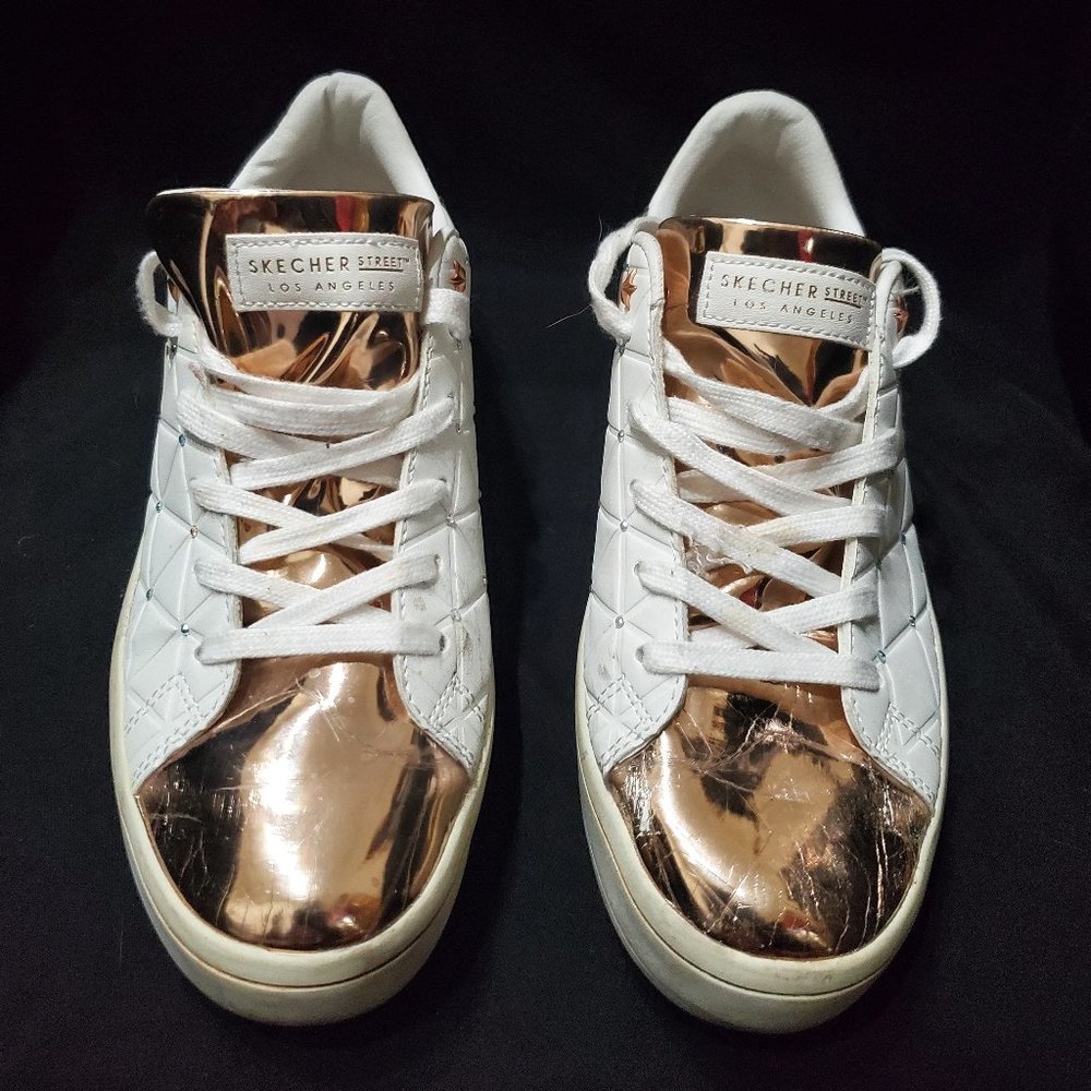 Skechers Street Women's Hi-lite-Metallic Toe and Tongue Sneaker -  US Size 9